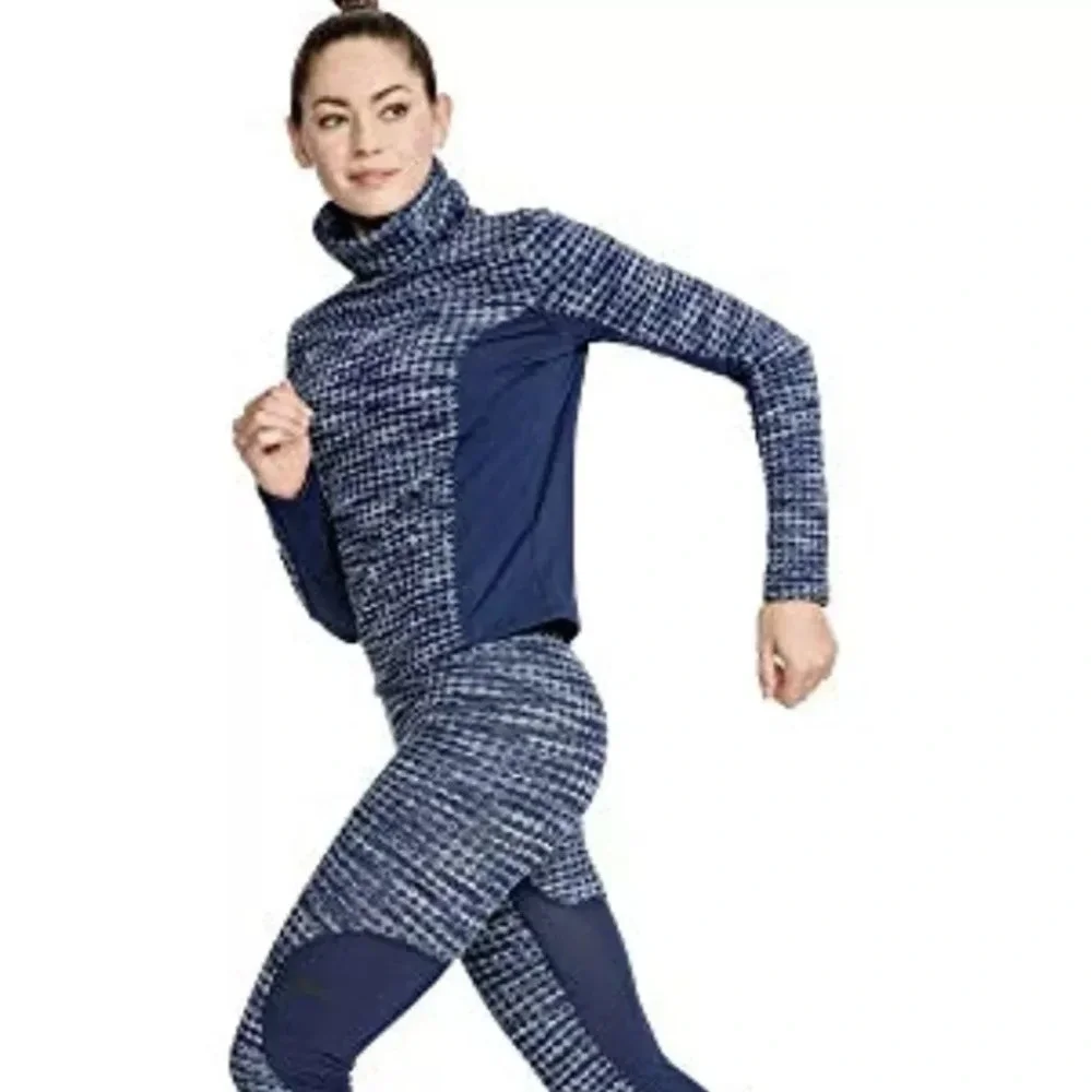 Nike Pro Hyperwarm Long Sleeve Turtleneck Navy‎ / Dusty Blue Women's Large